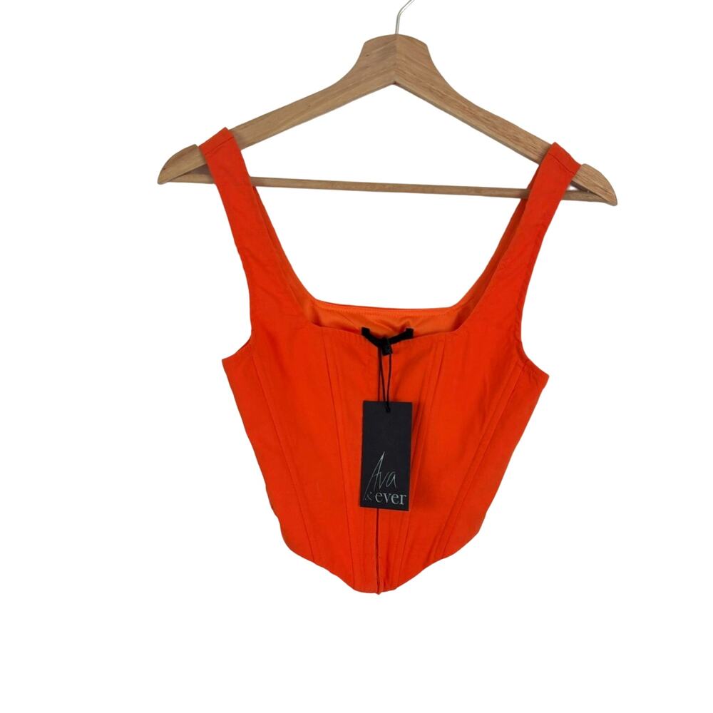 NWT Ava Ever Corset Bustier Top Orange 6